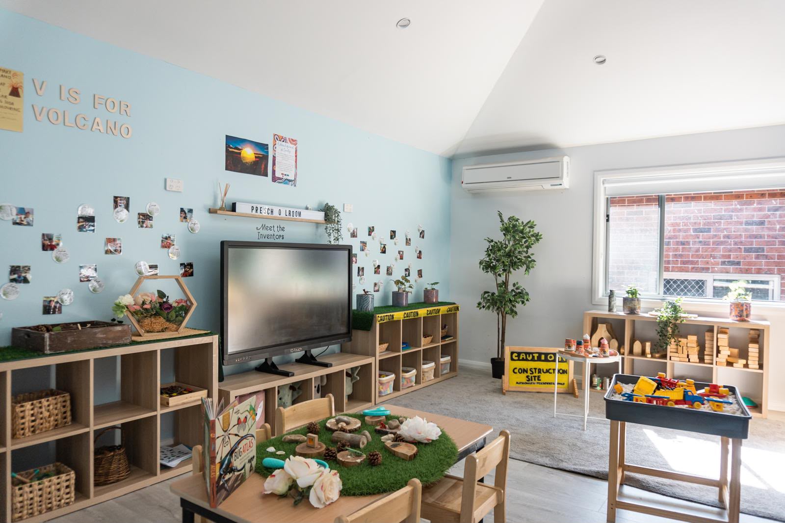 Spacious, light-filled preschool classroom